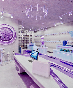 Gabinete de exhibición de tienda de perfumes de acero inoxidable personalizado, exhibición de tienda de maquillaje de moda, diseño de mostrador de tienda de cosméticos - Product Image 2