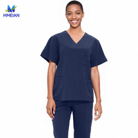 Tenues médicales et de beauté unisexes à manches courtes, imperméables, en polyester et élasthanne, avec logo personnalisé