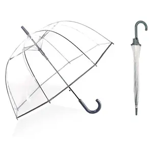 Ombrello promozionale in materiale Poe con ombrello trasparente a cupola trasparente da 23 pollici