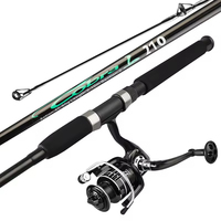 2.1m 2.4m 40-80g Bass Ensemble Complet En Fiber De Verre Canne À Pêche Moulinet Combo Spinning Set pour Lac Rivière Pêche pour Crevettes Carpe Brochet