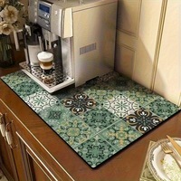 Tapis de séchage de vaisselle super absorbant pour comptoir de cuisine, avec dos en caoutchouc antidérapant, en diatomite douce et absorbante