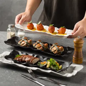 Japanese frosted sushi inventory heart plate restaurant long plate Big Hotel superior dessert plate ceramic tray