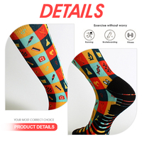 Chaussettes de genou imprimées en 3D sans couture avec graphismes personnalisés, sublimation couleur intégrale, marque privée Compports
