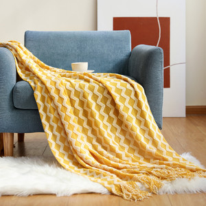 Coperta Moderna Coreana Semplice Bohémien 100% Acrilico Design Geometrico Morbida Grande Formato King Size Stile Visone - Product Image 3