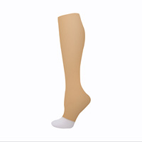 Chaussettes de compression à bout ouvert en nylon gradué pour infirmières, course à pied, voyage, vol, grossesse, athlétisme, 15-20 mmHg, hauteur genou