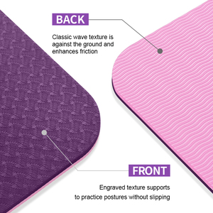 Direct TPE 6mm Thick Non-Slip Pilates Yoga Gym <b>Mat</b> Waterproof Sports <b>Fitness</b> with Custom Logo Popular in Indonesia - Product Image 3