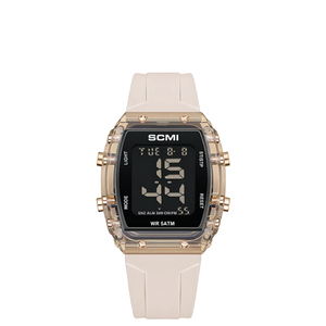 Jam tangan elektronik multifungsi, aksesori rekreasi luar ruangan pribadi karet bercahaya tahan air waktu olahraga modis - Product Image 1