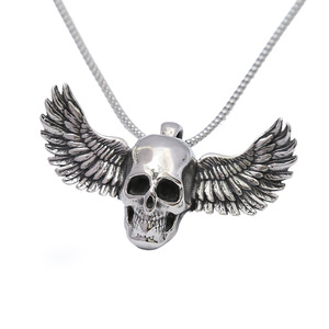 Collar de acero inoxidable con colgante de calavera alada yunnique, joyería para hombre, regalo, accesorio de moda para Halloween - Product Image 5