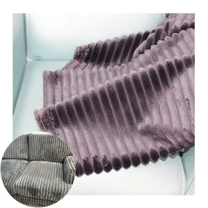 Tecido de tricô 100% poliéster de alta qualidade para travesseiro e sofá em veludo cotelê