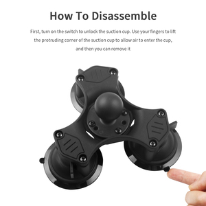VINMounts New 1.5" Ball Head Triple Suction Cup Mount, RAM C Arm Compatible, Car Window Mount, Strong Stable - Product Image 2