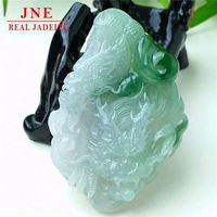 Pendentif en jade de type A, sculpté en trois dimensions, dragon du zodiaque chinois, pendentif en jade vert flottant comme de la glace, pendentif émeraude de marque Dragon 78.98