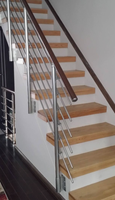 JBM JBM-054 Garde-corps moderne pour escalier et balcon, en tube d'acier inoxydable poli au sable, taille personnalisable, côté