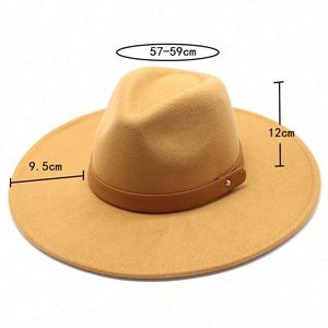 Sombreros Fedora Unisex al por Mayor, 100% Lana, Ala Ancha de 9.5cm, Estilo Vintage con Flor y Lazo, para Pesca y Fiestas, Alta Calidad a Bajo Precio - Product Image 2