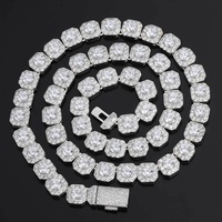 Collier Fealux Hip Hop Tendance en Argent 925 avec Moissanite Rock Candy Élégante – Accessoire de Mode Masculin – Vente en Gros