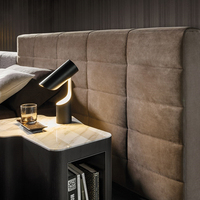 Cama de lujo moderna tamaño king, cabecero grande con mechones, cama de habitación, conjunto de muebles de dormitorio modernos, muebles de cama doble personalizables