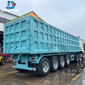 BAI PING Venta directa de fábrica de camión volquete trasero de <span class=keywords><strong>4</strong></span> <span class=keywords><strong>ejes</strong></span> 30-45m ³ y semirremolque volquete querido con función de inclinación - Product Image 4