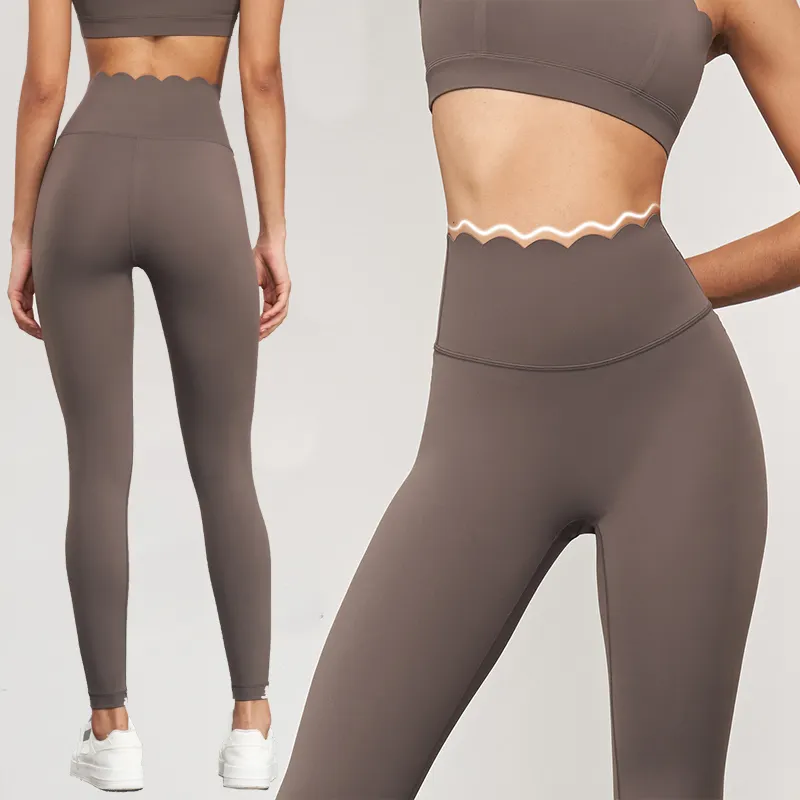Anti-kıvırma hattı lastik bant egzersiz tayt kadınlar yüksek belli dikişsiz ezme popo kaldırma özel Yoga pantolon