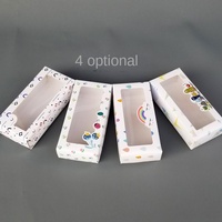 Boîte en papier pour emballage de chaussettes pour enfants, sous-vêtements, dessins animés, vente en gros, serviettes, cosmétiques, pliage, boîte cadeau avec fenêtre