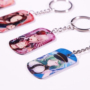 Keyring Manufacturer Wholesale Fashion Charm Cute Anime <b>Key</b> <b>Chains</b> Metal Printed Anime Epoxy Drip Glue Keychain Custom logo - Product Image 5