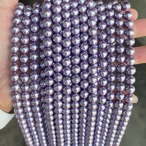 Venta al por mayor 2-20MM color deslumbrante 7A perla de concha Natural fuera de cuentas blancas redondas sueltas espaciador cuentas para la fabricación de joyas