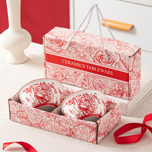 Ensemble de bols Bohemia en porcelaine fine de 4,5 pouces, imprimés colorés sous glaçure, pour riz et salade, idéal pour la cuisine et les cadeaux de fête - Product Image 2