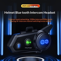 Casque Bluetooth étanche et anti-poussière Y8X, interphone pour 8 personnes, réduction du bruit, interphone pour moto pour les sorties en groupe