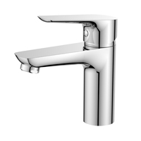 Mitigeur de lavabo thermostatique monocommande chaud/froid monotrou moderne pour salle de bain avec cartouche céramique