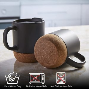 Swt 14 Oz Cá Nhân Đồ Đá Biểu Tượng Tùy Chỉnh Cốc Thăng Hoa Đen Gốm Cốc Cà Phê Với Nút Chai Dưới Và Tràn Bằng Chứng Nắp - Product Image 2