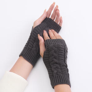 Gants longs sans doigts pour femmes, <span class=keywords><strong>mitaine</strong></span>, chauffe-bras d'hiver, manches tricotées, fins, décontractés, doux, vêtements gothiques pour filles, gants Punk gothiques - Product Image 2