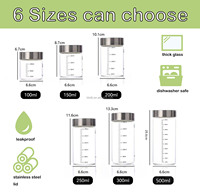 Bouteilles de boisson en verre portables Bouteille d'eau potable en verre borosilicate avec couvercle en acier inoxydable 300ml