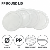 Yunuoxi Couvercle rond en plastique PP de 10 cm, 9,4 g, translucide, empilable, pour conteneur, vente en gros, direct usine