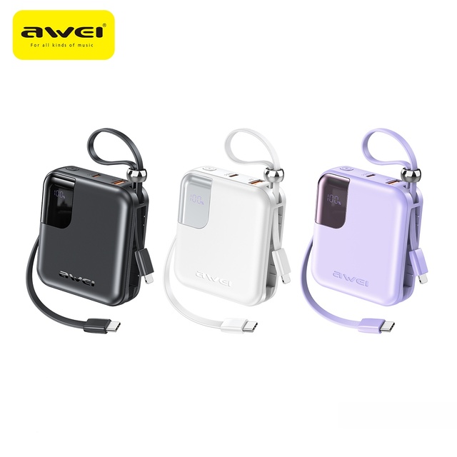 CCC-certified Powerbank Carregador Banco De Portability Portable Battery Fast Charger Power Bank ABS Material with 2 Cable