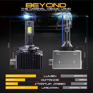 ชุด D ไฟหน้ารถยนต์ LED D1S หลอดไฟซ่อน D2S <span class=keywords><strong>D4S</strong></span> D3S D5S D8S เทอร์โบไฟ30000LM 6000K โคมไฟอัตโนมัติ CANbus ไม่มีข้อผิดพลาดปลั๊ก & เล่น - Product Image 6