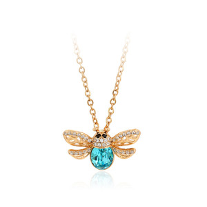 Collar A00770967 Xuping Jewelry con Colgante de Mariquita de Siete Estrellas, Diseño Creativo, Clásico y Lindo, Cristal Azul, 18K - Product Image 1