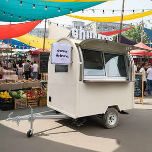 Camion de restauration rapide extérieur personnalisé, forme ronde, barbecue, camion de vente ambulante, remorque, petit chariot à café - Product Image 1
