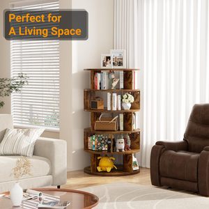 Lussuoso Armadio Girevole Moderno in Legno per Scarpe e Cappotti, <span class=keywords><strong>Scarpiera</strong></span> Girevole a 5 Ripiani dal Design Ottimale - Product Image 3