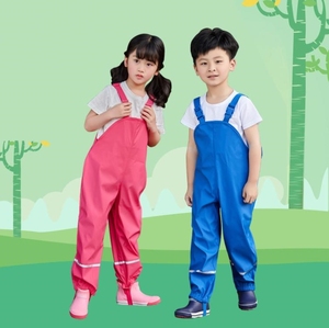 Pantaloni da <span class=keywords><strong>pioggia</strong></span> con bretelle impermeabili a prova di fango e sporco pantaloni da <span class=keywords><strong>pioggia</strong></span> per bambini pantaloni da <span class=keywords><strong>pioggia</strong></span> - Product Image 5