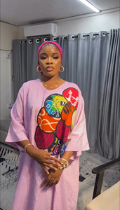 <span class=keywords><strong>Abito</strong></span> <span class=keywords><strong>lungo</strong></span> da donna taglie forti XL, modello Mom's Wear, con scollo <span class=keywords><strong>a</strong></span> V profondo, <span class=keywords><strong>a</strong></span> righe, casual, ricamo <span class=keywords><strong>a</strong></span> <span class=keywords><strong>palloncino</strong></span>, vestibilità ampia, in poliestere - Product Image 5