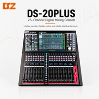 Console de mixage audio professionnelle DSZ DS-20PLUS 16 canaux en aluminium avec écran tactile, effets intégrés, enregistrement USB, entrées XLR stéréo