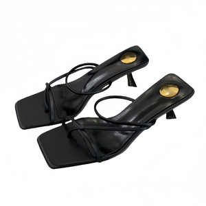 2025 Summer Collection New Korean Style Mid-Heel Lace-up <b>Flip</b>-<b>Flops</b> Non-Slip Sandals for Women High Heel <b>Slippers</b> - Product Image 1