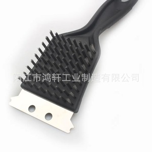 Stainless Steel Grill <b>Brush</b> With Spatula Head Copper <b>Wire</b> Bristles Black PP Handle For BBQ Cleaning Tools - Product Image 3
