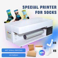 Nouvelle imprimante industrielle DTG numérique automatique 360 degrés sans couture pour chaussettes multicolores 2026, encre à base d'eau