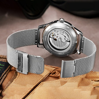 Montre automatique à phases lunaires pour homme, chronographe squelette mécanique, étanche, classique, de luxe, pour affaires