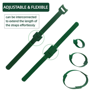 Attaches et sangles pour plantes en nylon vertes, réutilisables et réglables, avec attaches auto-agrippantes, idéales pour les plantes grimpantes et les guirlandes. - Product Image 3