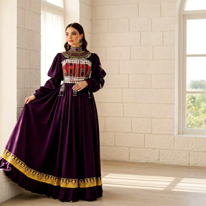 Vestido Kuchi Afgano |   Vestido Bordado Cherma para Madre e Hija |   Ropa Tradicional para Mujer - Product Image 1