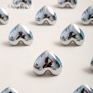 Santaya Solid Chrome-plated Silver Brass Handles Heart-shaped for Kitchen Cabinets Bedroom Wardrobe Drawer <strong>Knobs</strong> - Product Image 1