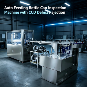 Sistema de Inspección de Tapas de Botellas Industriales con Visión Artificial, Alimentador Automático y Rechazador, Detección de Defectos Superficiales - Product Image 2