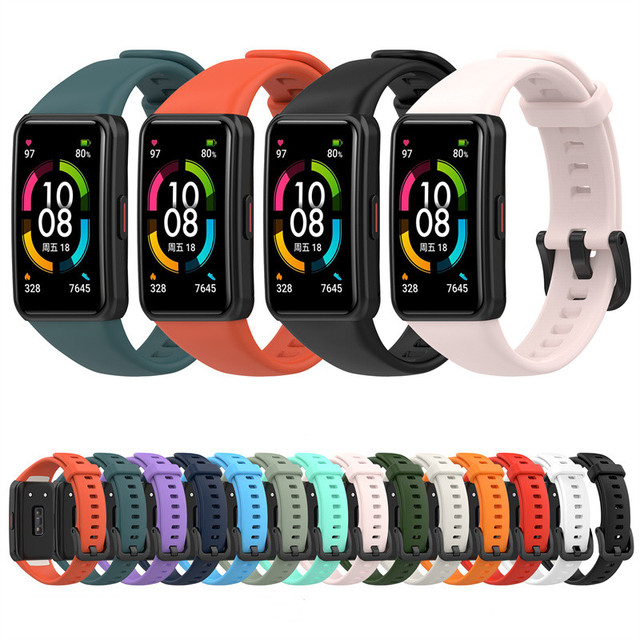Sport Soft Silicone Replacement Strap TPU Watch Band for Huawei Honor Band 7 6, for Huawei Band7 6 Pro Watch Strap