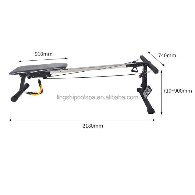 Adjustable Height Swim Trainer Bench Dry Land Swimming Ergometer with Resistance for Training
