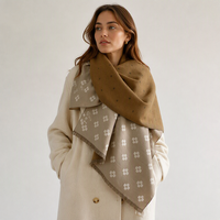 Écharpe longue à imprimé floral, châle épais et chaud en fausse fourrure, style coréen, accessoire polyvalent pour le cou, automne-hiver